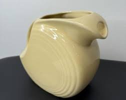 Vintage Large Fiesta Fiestaware Disc Pitcher - Cream Beige ...