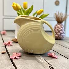 Vintage Fiesta Large Disk Pitcher - 67 Oz Art Deco Yellow ...