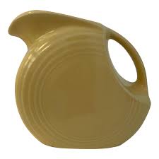 Vintage Homer Laughlin Fiestaware Yellow Disc Pitcher | Chairish