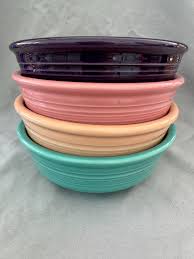 Fruit / Cereal Fiesta Ware Bowls set of 4 Purple, blue, Pink ...