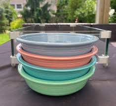 FIESTAWARE Mixed Colors 7” Bowls (4) Green, Light Blue, Rose ...