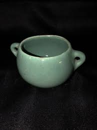Vintage Small Turquoise Blue Pottery Crock Cup Pot Sugar ...