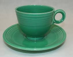 Vintage 1940-50's FIESTA Home Laughlin Original GREEN Cup & Saucer | eBay