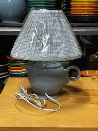 Fiesta Teapot Lamp w Gingham Shade to Match New Periwinkle – Keeping It Real collectables