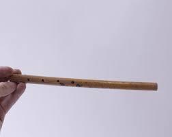 Vintage Bamboo 4-hole Flute, Painted, Musical Instrument ...