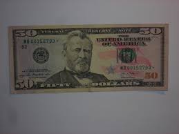 50.00 DOLLAR 2013 STAR NOTE ONE FIFTY DOLLAR BILL ,FEDERAL ...