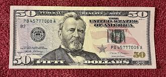 $50 (Fifty) Dollar Bill - Fancy Serial Number. Triple 7's ...