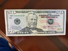 Cool 50 Dollar Bill With 4 Pairs Of Numbers for Sale in ...