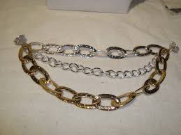 Miche Silver/Gold Tone 7" Triple Strand Chain Link Magnet ...