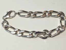 Heavy Figaro link Bracelet Sterling Silver 925 8” 37g Men's ...
