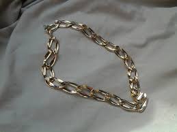 Collectible Bling Gold Toned Chain 16 Inch Choker Necklace ...