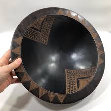 Hand Carved Fijian TANOA KAVA BOWL 12" ~ Round Vesi Wood ...