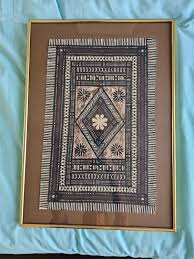 A Framed Piece of Fijian Tapa Cloth - Etsy