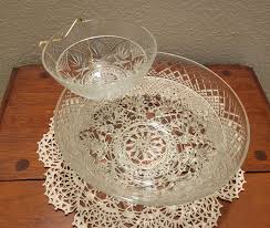 Luminarc Crystal Chip and Dip Set/medallion Pattern/vintage ...