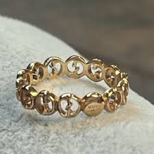 Gucci Band In 18K Yellow Gold Women Ring - Size 7 US | eBay