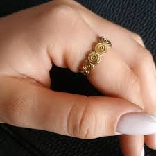 Gold Spiral Ring, Circle of Life, Sterling Silver Ring Gold ...