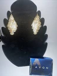 Vintage Avon Filagree Chandelier Earrings Pierced Gold tone ...
