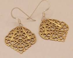 Boho Filigree Earrings - Antiqued Gold Dangles, 14k Gold ...