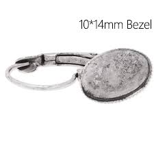 Brass French Lever Back with 10x14mm oval bezel,Earrings ...