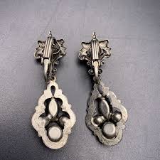 Rhinestone Clip On Earrings Drop Dangle Blue Green Silver ...