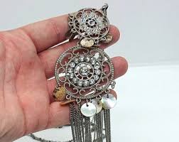 Vintage WHBM Silver Long Rhinestone Drop Lariat Tassel Pendant Necklace Resale - Etsy