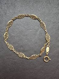 A Vintage 9ct Gold Bracelet - Etsy Israel