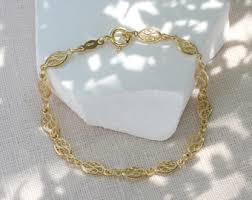 Women's 9ct Yellow Gold Filigree Oval Bracelet • Solid Gold ...