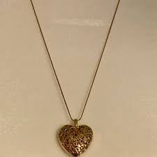 Edmar | Jewelry | Vintagegold Filigree Heart Pendant By ...