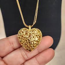 Vintage 11''/22"Antiqued Puffy Mini Hearts Locket Design ...