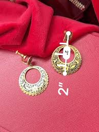 Vintage Spanish Damascene Dangle Hoop Screw Back Earrings ...