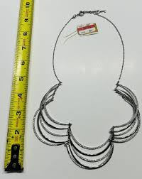 NEW - Macy's Fossil Silver Tone Layered Necklace Stamped ...