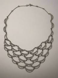 Vintage Silver Tone Ripple Cascade Necklace 16” 70s Style ...