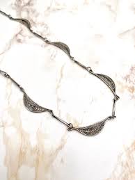 Dainty Vintage Silver-tone Filigree Necklace / Choker ...