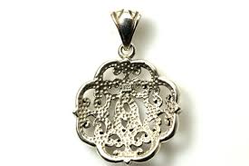 925 Sterling Silver Ornate Swirl Scroll Design Pendant 17.3 ...