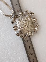 Oriental Medallion Necklace in Silver. - Etsy