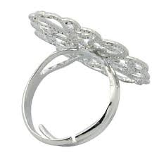 2 Ring Blanks Antiqued Silver Settings Adjustable Long ...