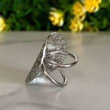 Vintage Silver Double Band Large Pinky Statement Ring Size 4 ...