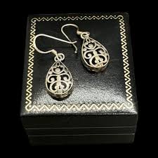 Sterling Silver Filigree Teardrop Earrings | eBay