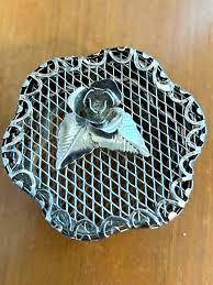 Pair Vintage Silver Plated Mesh Filigree Jewelry Trinket ...