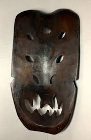 VINTAGE BAKUNAWA DRAGON HAND CARVED WOOD MASK TIKI TRIBAL ...