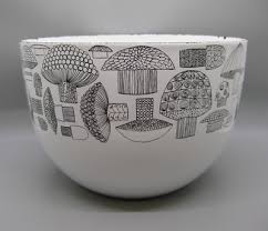 Vtg 60s Kaj Frank Finel Mushroom Enamel Serving Bowl Made In ...