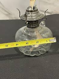 Vintage 1960s Lamplight Farms Portable Scalloped Glass Oil Lamp Finger Loop 5x5" | eBay