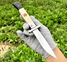 Tactical Russian Finka KGB Hunting Knife Folding Steel Blade ...