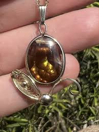 RARE Sorrento opalized agate yellow gold filled filigree ...