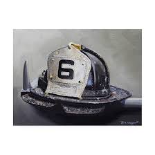 Amazon.com: Trademark Fine Art, 24x32 Fire Helmet by Paul Walsh