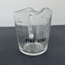Vintage Fire King Glass Measuring Cup 2 Cups #498 Clear Black Lettering | eBay