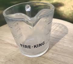 Ancienne tasse à mesurer liquide en verre Fire King 1 tasse 8 oz #496. Poignée ébréchée | eBay