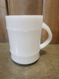 Vintage Anchor Hocking Barrel Mug White Milk Glass Coffee ...