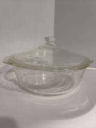 Vintage Fire-King 2 Qt. Handled Casserole Clear Glass Baking ...