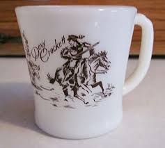 Vtg Davy Crockett Covered Wagon Fire King Child's Milk Glass ...